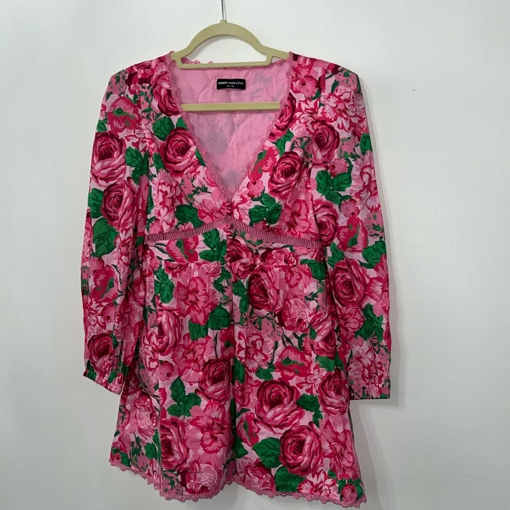 Generation Love Felicia Poplin Floral Mini Dress NWOT - Picture 3 of 7